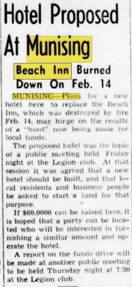 Beach Inn - April 1951 Article On Fire